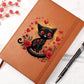 Valentine's Day Black Cat 059 - Vegan Leather Journal