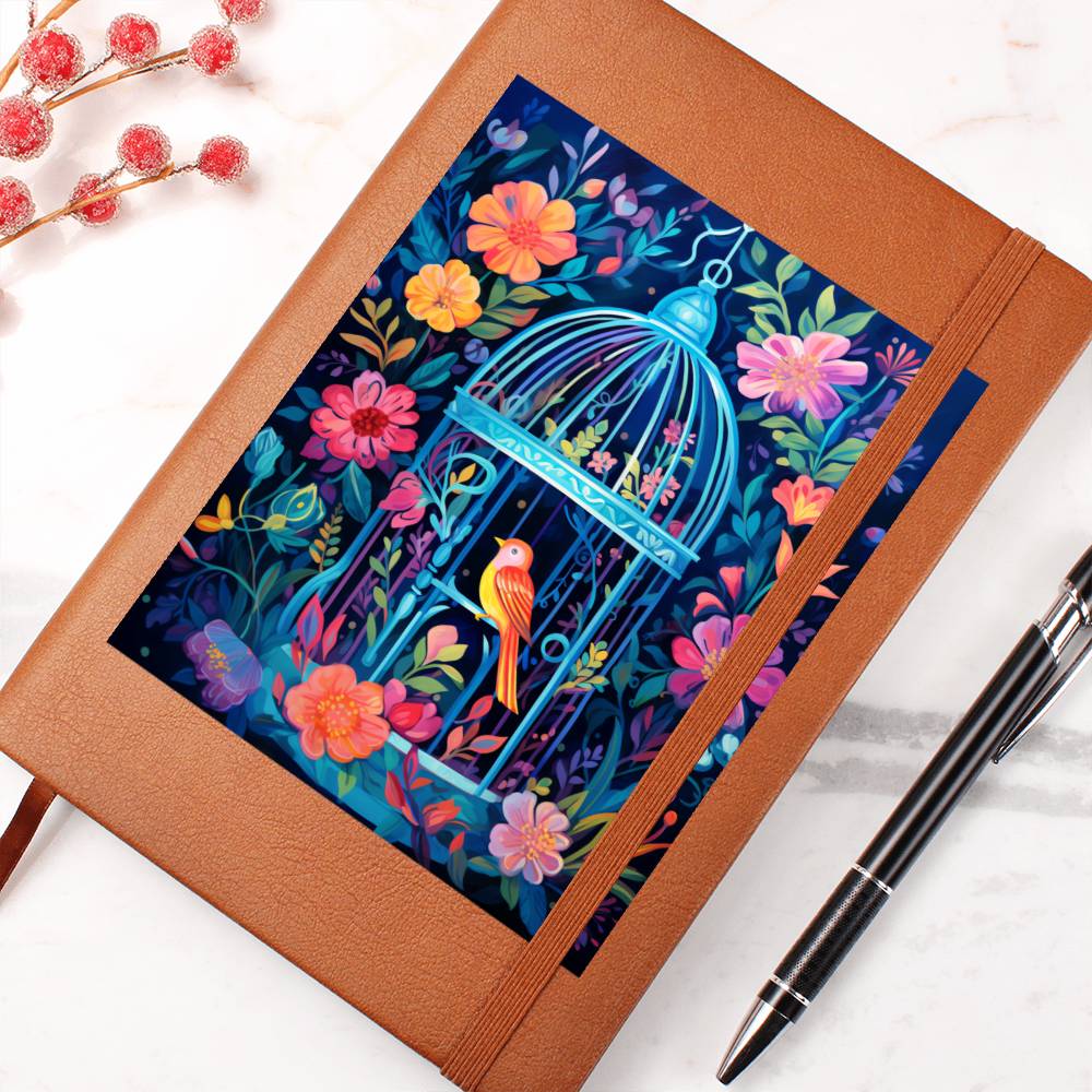 Birds And Floral Design 167 - Vegan Leather Journal