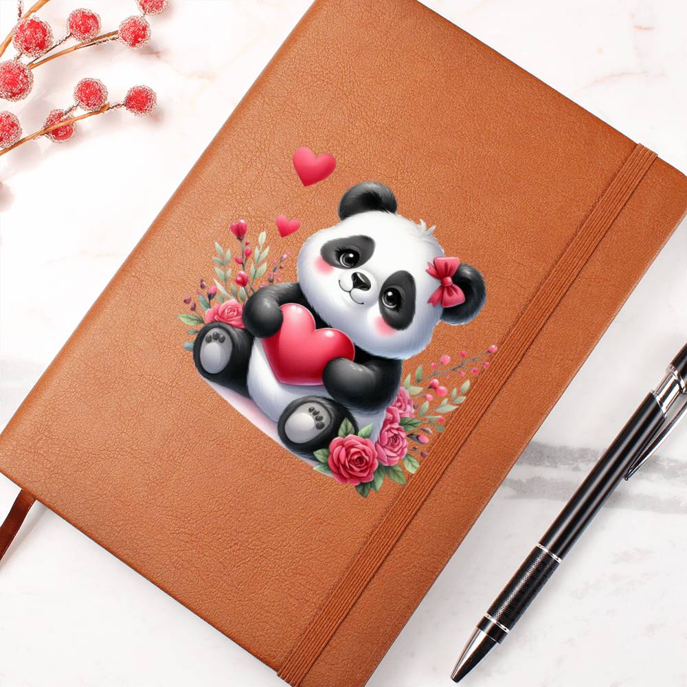 Valentine's Day Panda 019 - Vegan Leather Journal