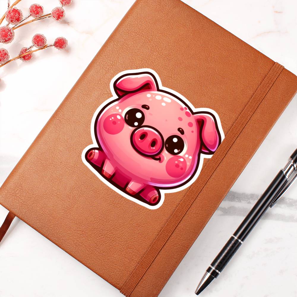 Cute Pig sticker 125 - Vegan Leather Journal