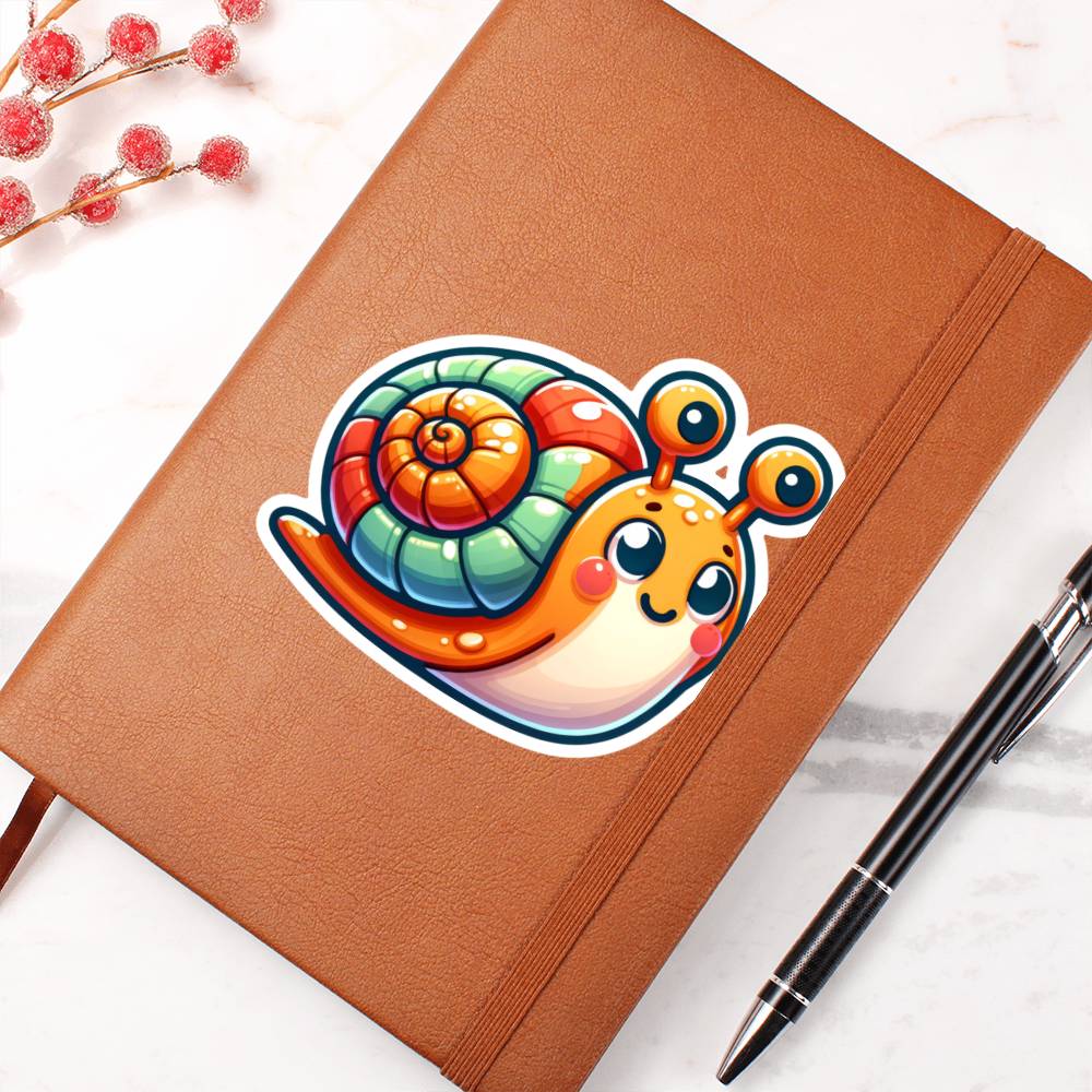 Cute Snail sticker 158 - Vegan Leather Journal