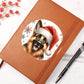 Christmas Dog - German Shepherd - Vegan Leather Journal