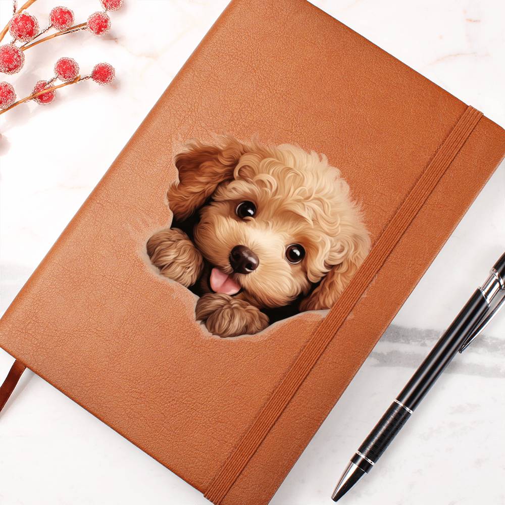 Poodle Peeking - Vegan Leather Journal