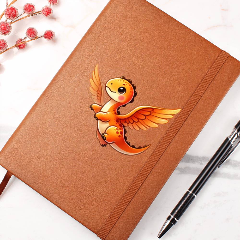 Colorful Baby Dinosaur 012 - Vegan Leather Journal