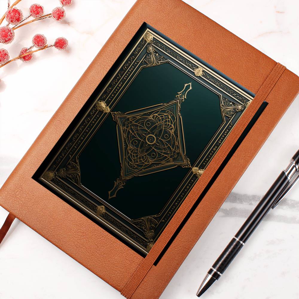 Ornate Gold Cover 044 - Vegan Leather Journal