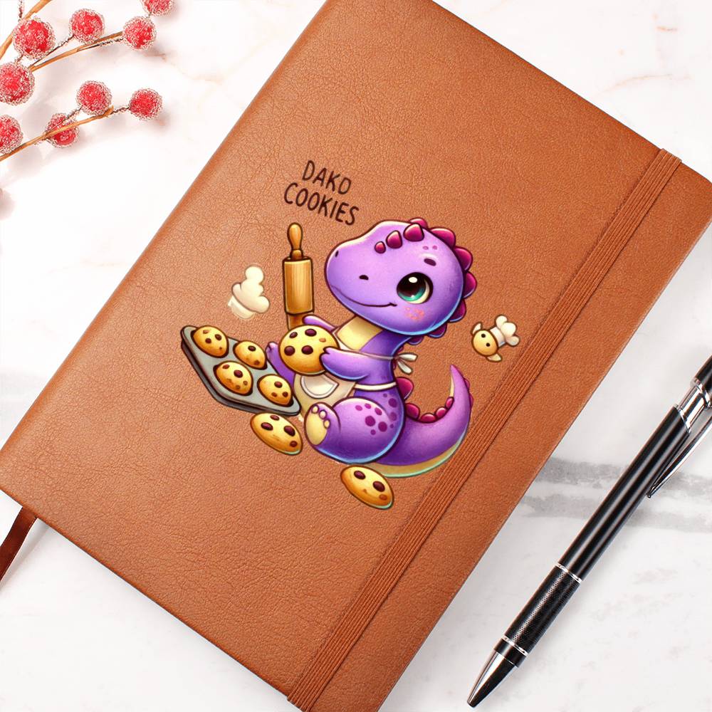 Colorful Baby Dinosaur 091 - Vegan Leather Journal