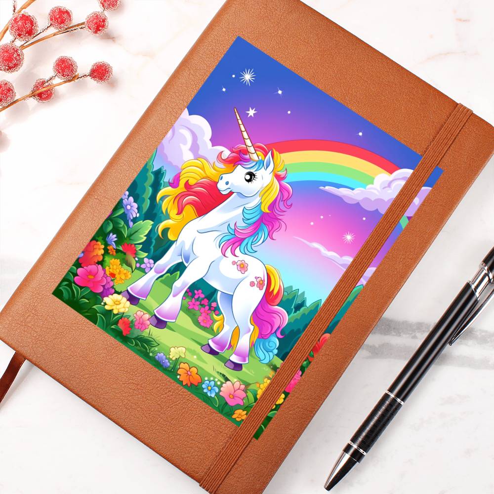 Cute Unicorn 058 - Vegan Leather Journal