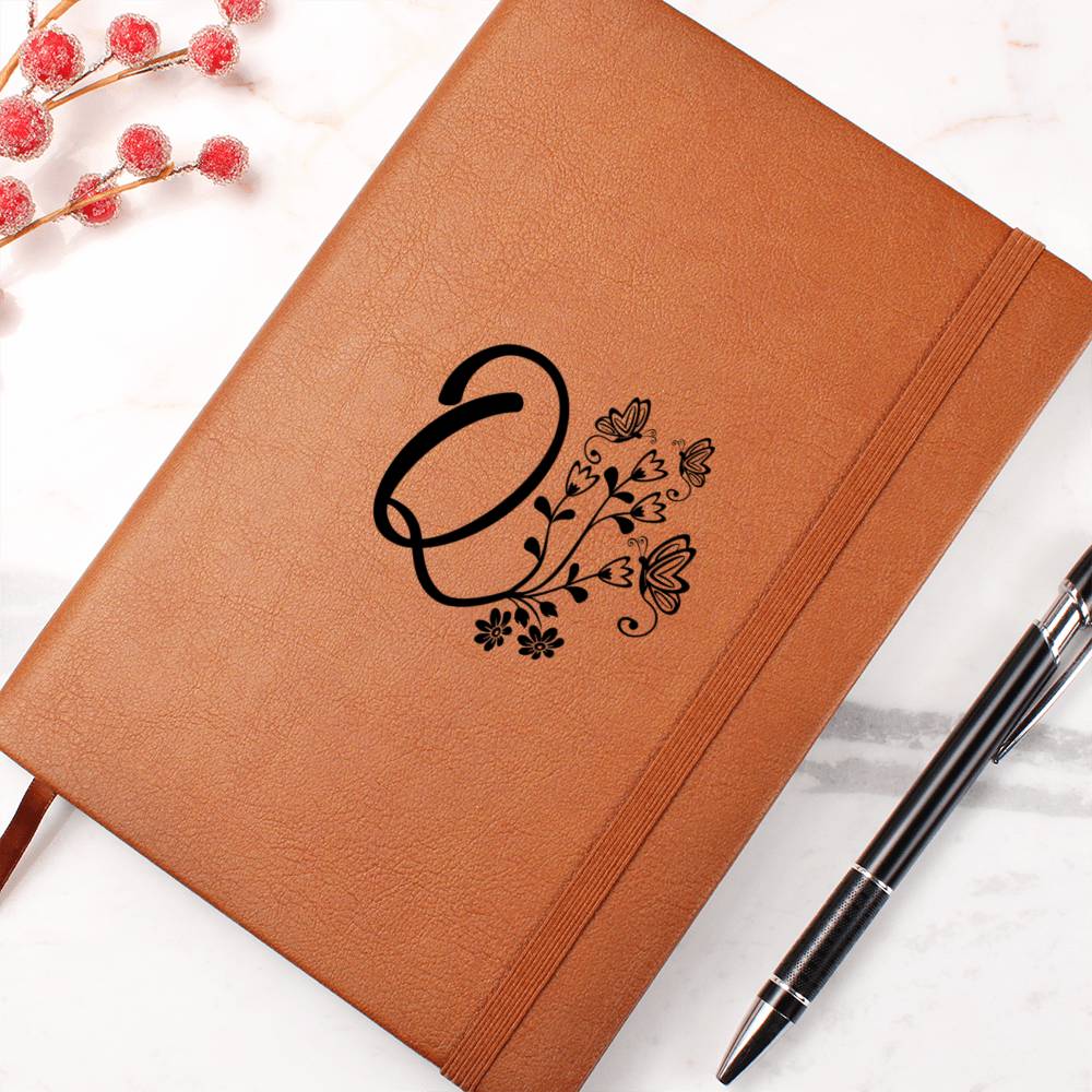 Botanical Monogram Q - Vegan Leather Journal