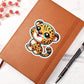 Cute Leopard sticker 73 - Vegan Leather Journal