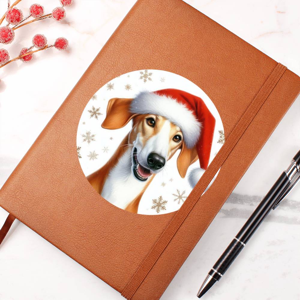 Christmas Dog - Ibizan Hound - Vegan Leather Journal