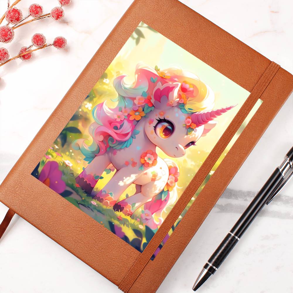 Cute Unicorn 054 - Vegan Leather Journal