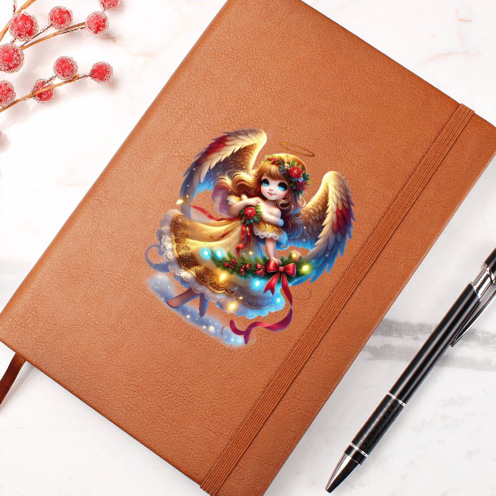 Cute Christmas Angel 008 - Vegan Leather Journal