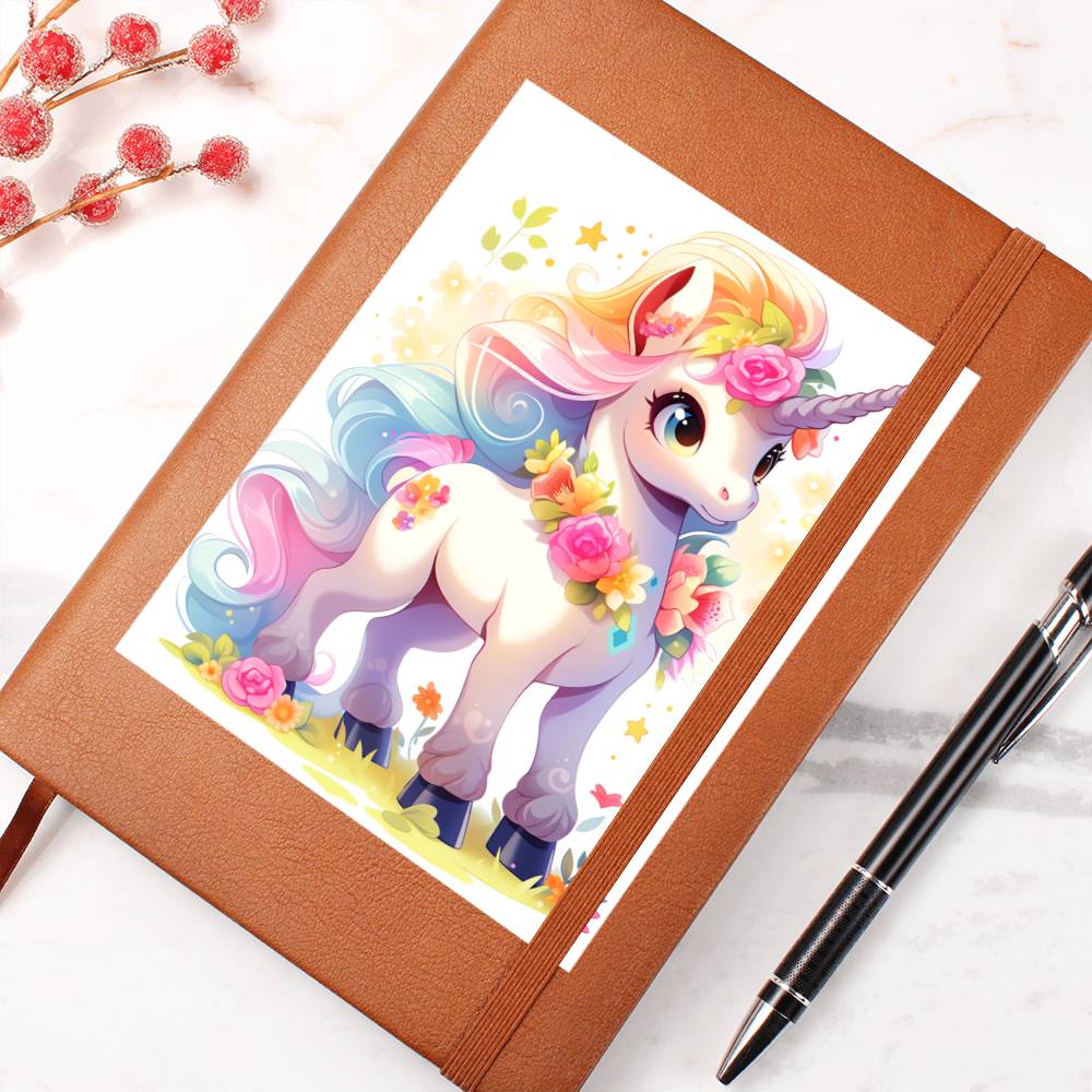Cute Unicorn 104 - Vegan Leather Journal