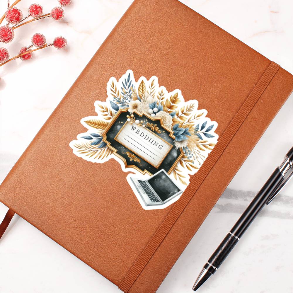Luxury Wedding Decor Sticker 066 - Vegan Leather Journal