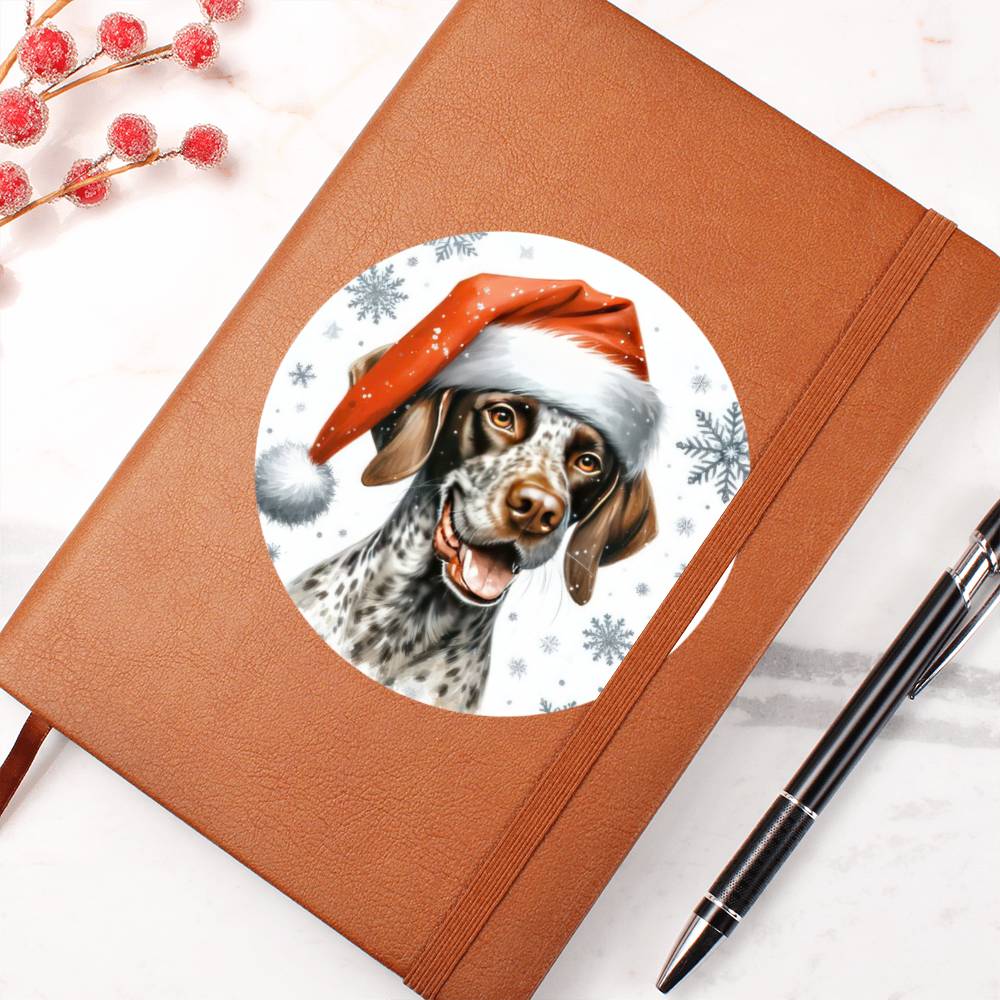 Christmas Dog - Pointer - Vegan Leather Journal