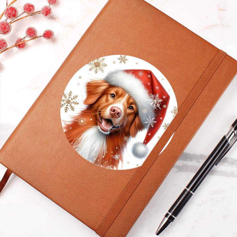 Christmas Dog - Nova Scotia Duck Tolling Retriever - Vegan Leather Journal