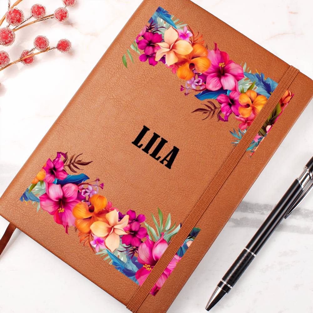 Lila (Tropical Flowers) - Vegan Leather Journal