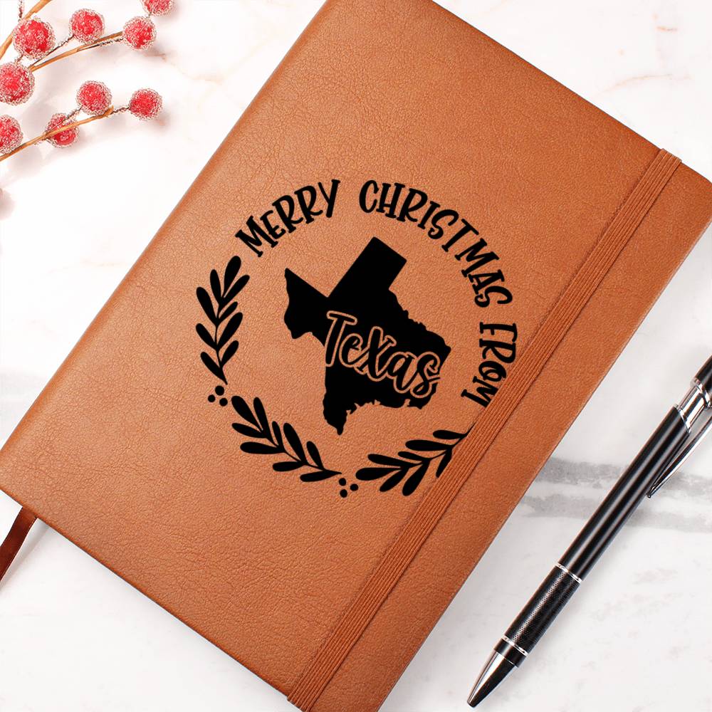 Merry Christmas From Texas - Vegan Leather Journal