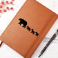 Mama Bear With 3 Cubs - Vegan Leather Journal