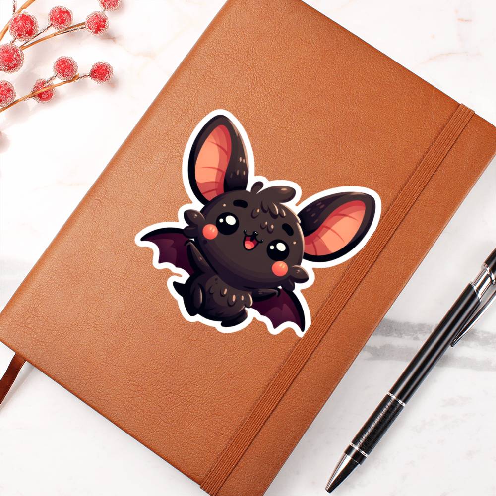 Cute Bat sticker 08  - Vegan Leather Journal