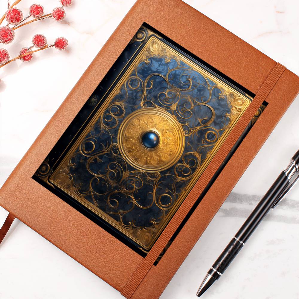 Ornate Gold Cover 019 - Vegan Leather Journal