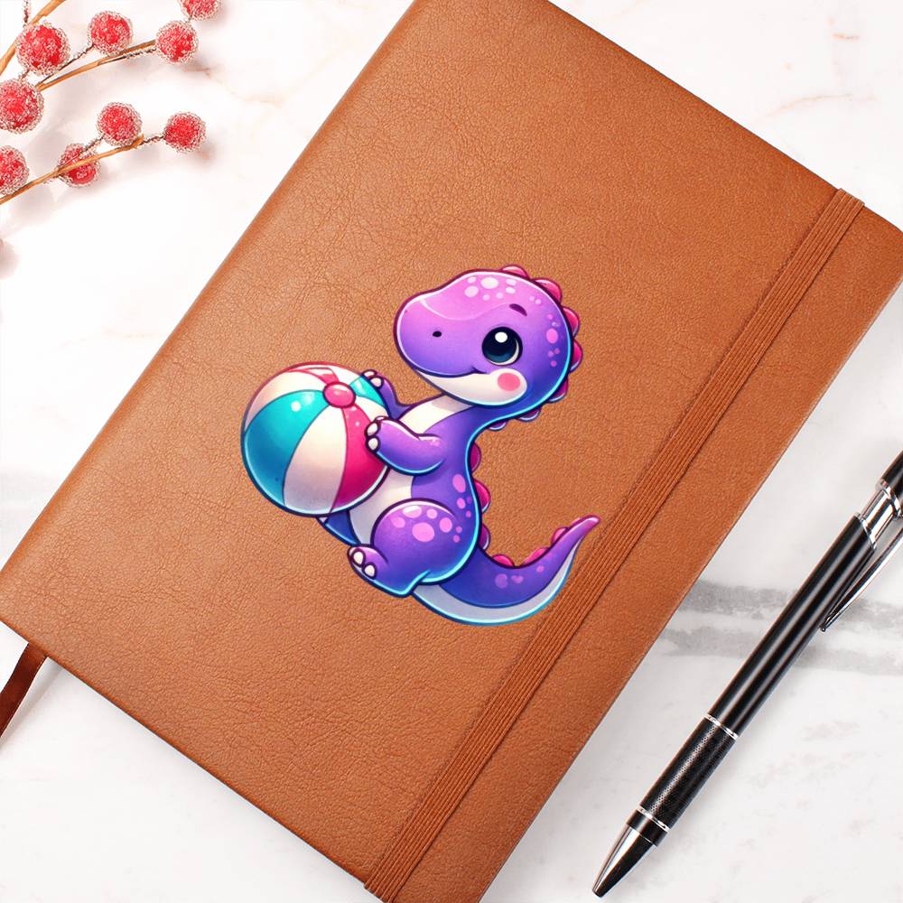 Colorful Baby Dinosaur 039 - Vegan Leather Journal