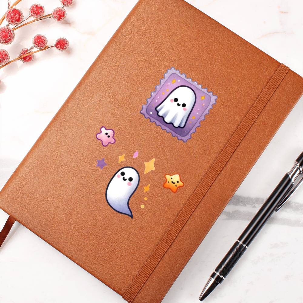 Cute Halloween Sticker 120 - Vegan Leather Journal