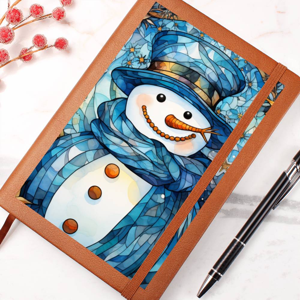 Christmas Stained Glass Design 009 - Vegan Leather Journal
