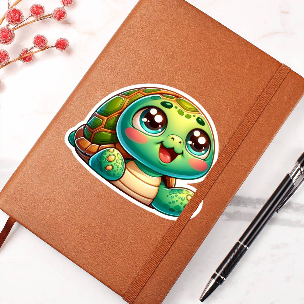 Cute Turtle sticker 203 - Vegan Leather Journal