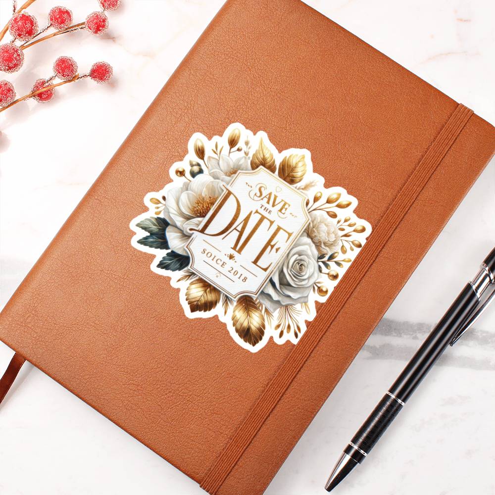 Luxury Wedding Decor Sticker 017 - Vegan Leather Journal