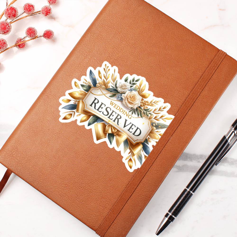 Luxury Wedding Decor Sticker 050 - Vegan Leather Journal