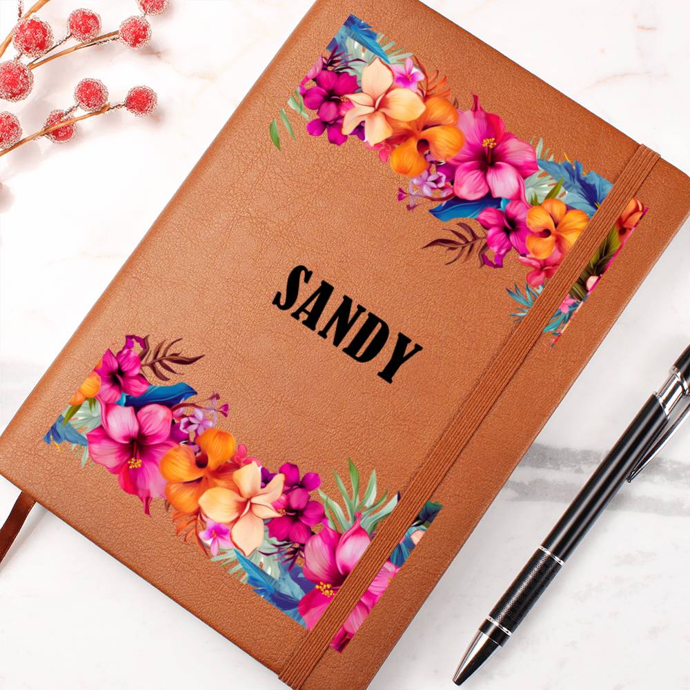Sandy (Tropical Flowers) - Vegan Leather Journal