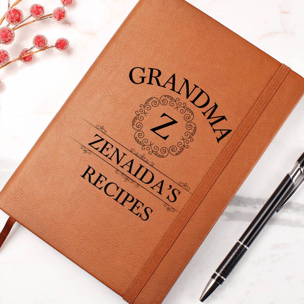 Grandma Zenaida's Recipes - Vegan Leather Journal