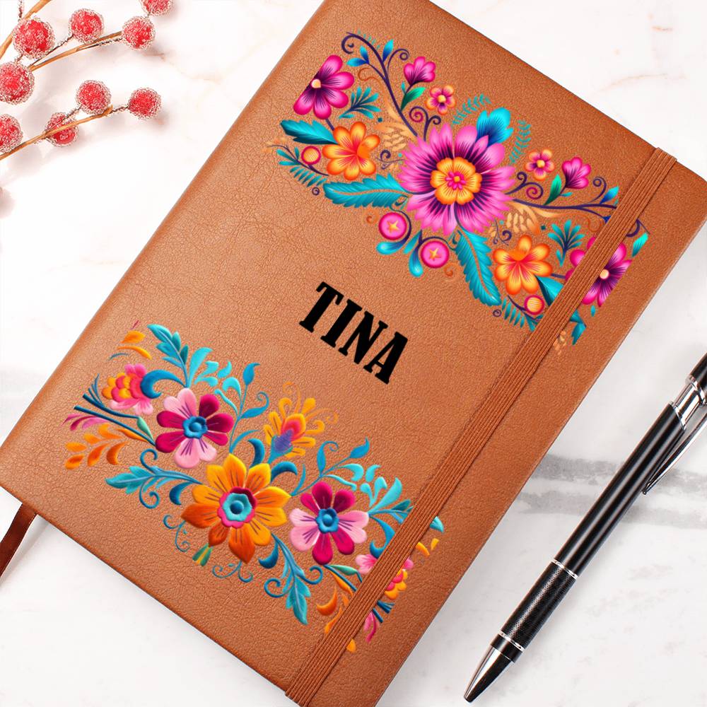 Tina (Mexican Flowers 1) - Vegan Leather Journal