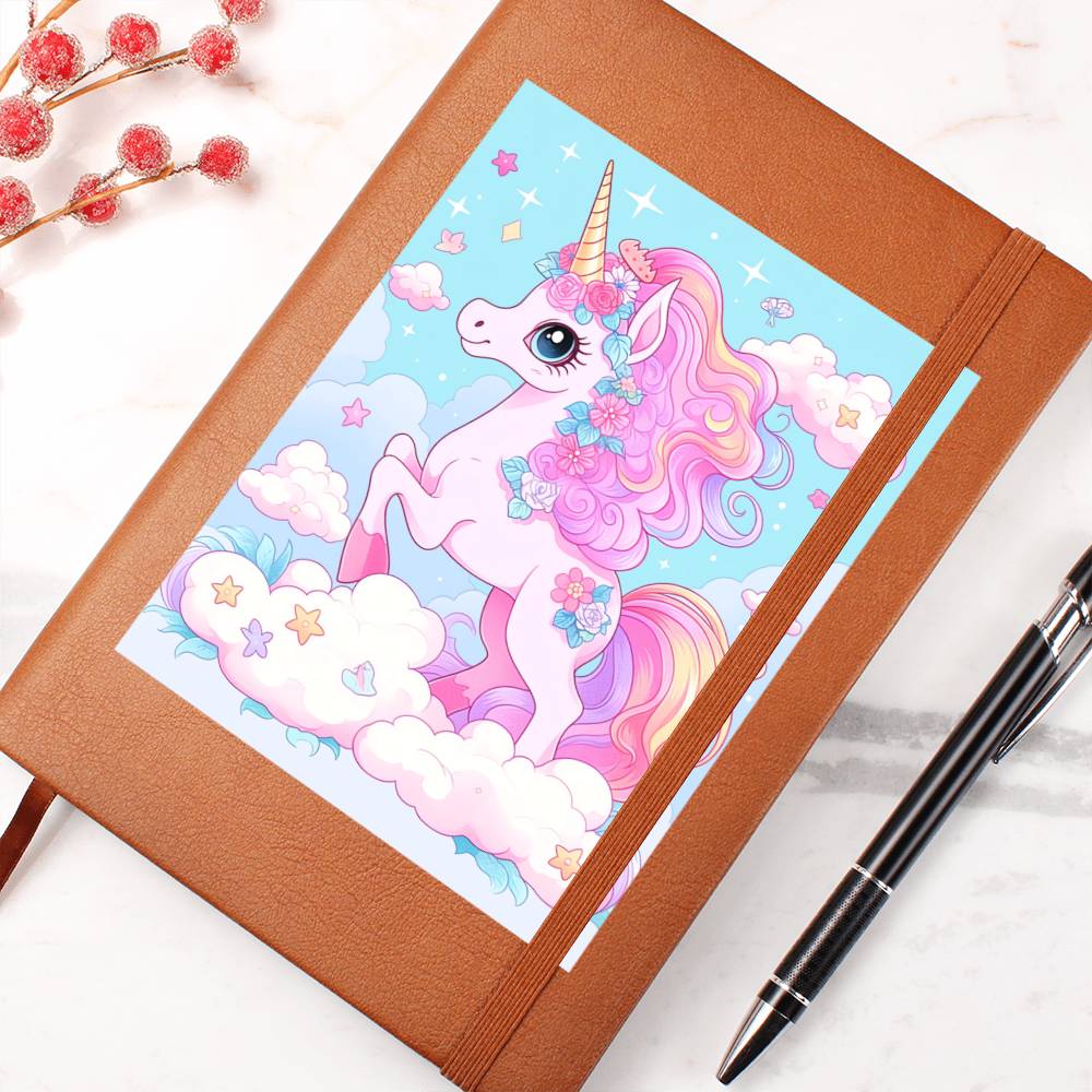 Cute Unicorn 108 - Vegan Leather Journal