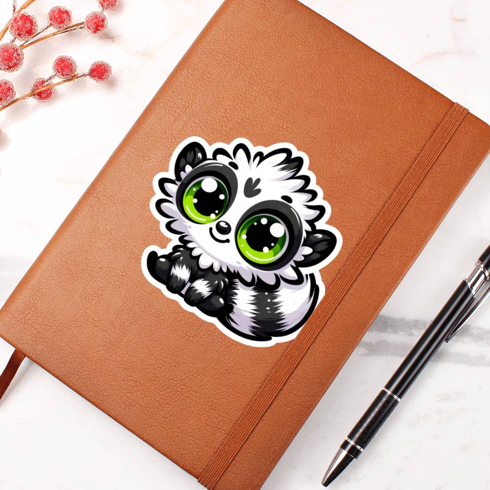 Cute Indri sticker 72 - Vegan Leather Journal
