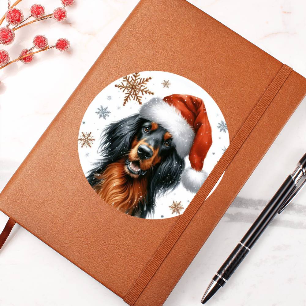 Christmas Dog - Gordon Setter - Vegan Leather Journal