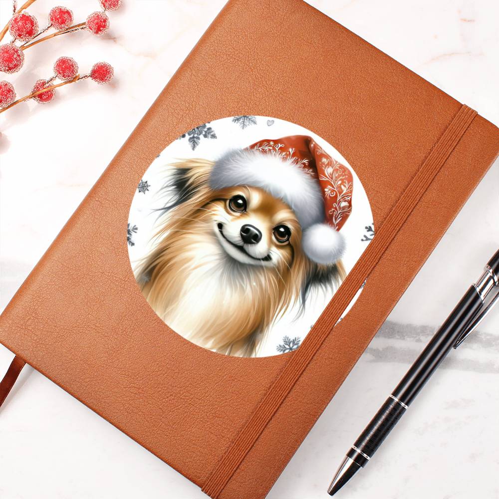 Christmas Dog - Russian Toy - Vegan Leather Journal