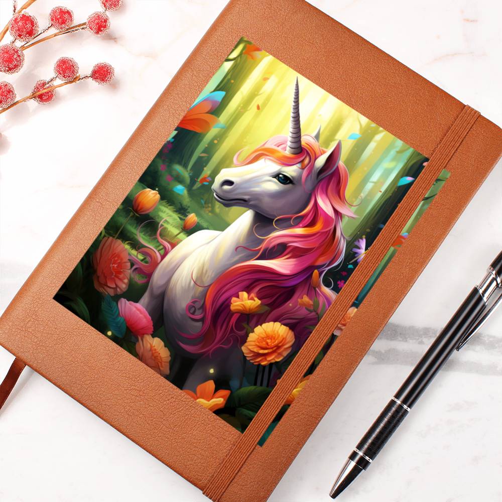 Cute Unicorn 025 - Vegan Leather Journal