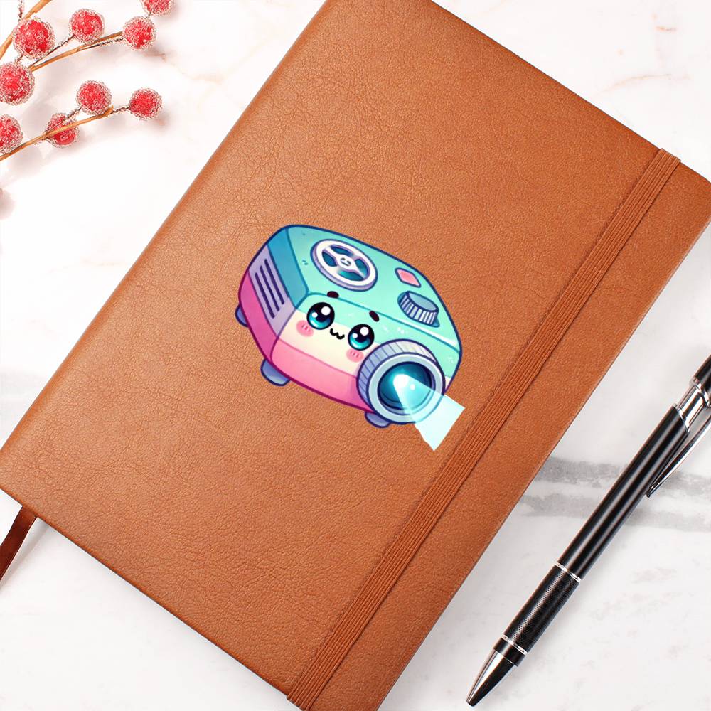 Cute Back to School Sticker 058 - Vegan Leather Journal