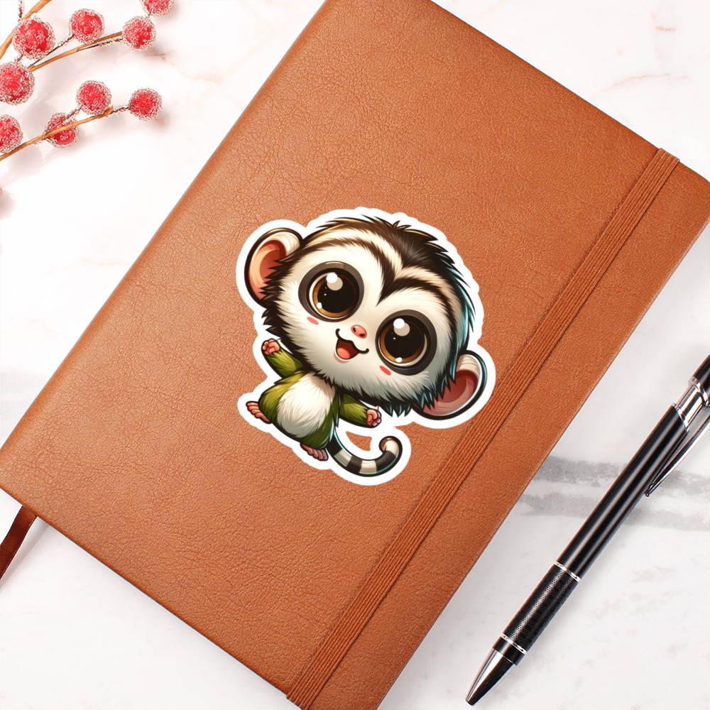 Cute Vervet monkey sticker 208 - Vegan Leather Journal