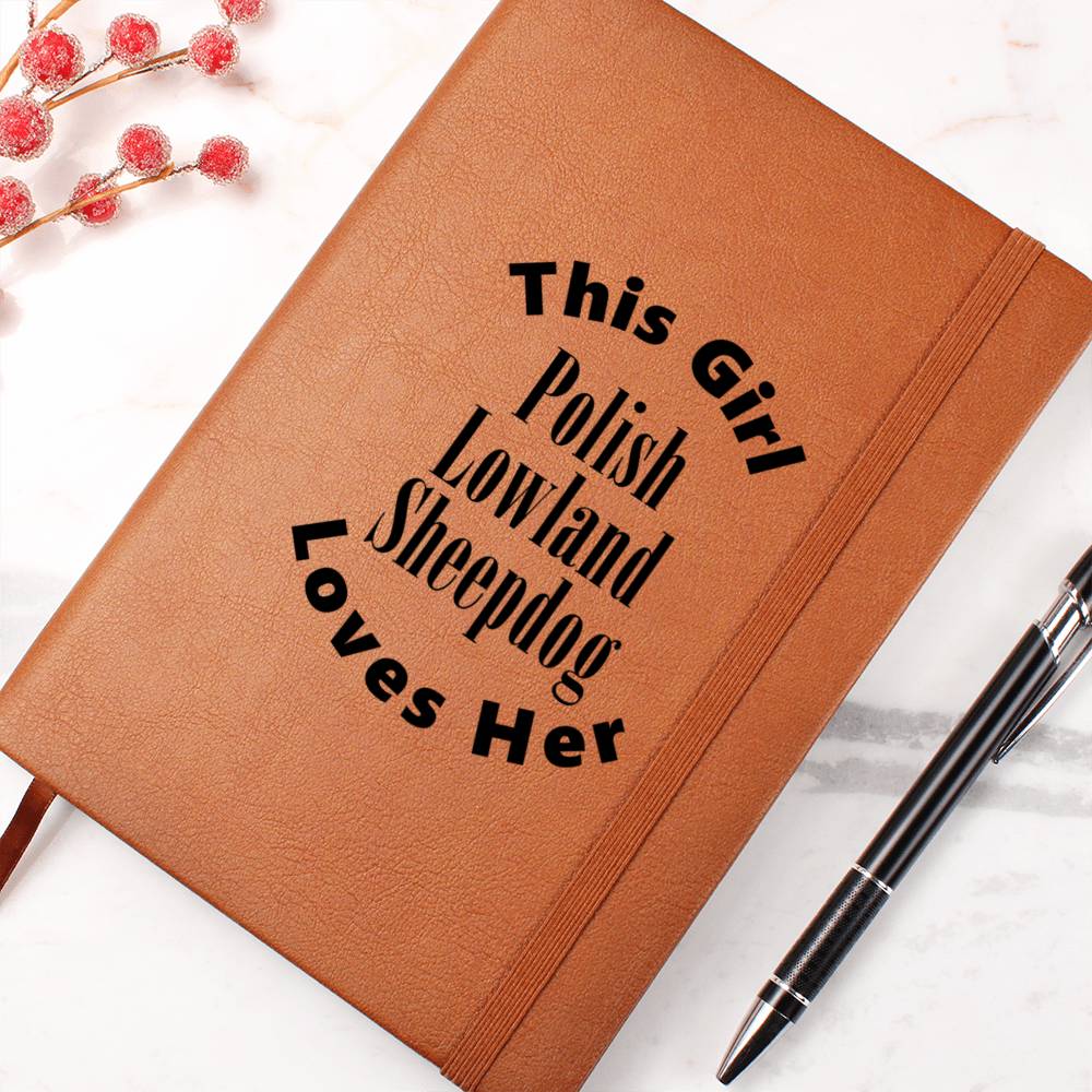 Polish Lowland Sheepdog v2 - Vegan Leather Journal