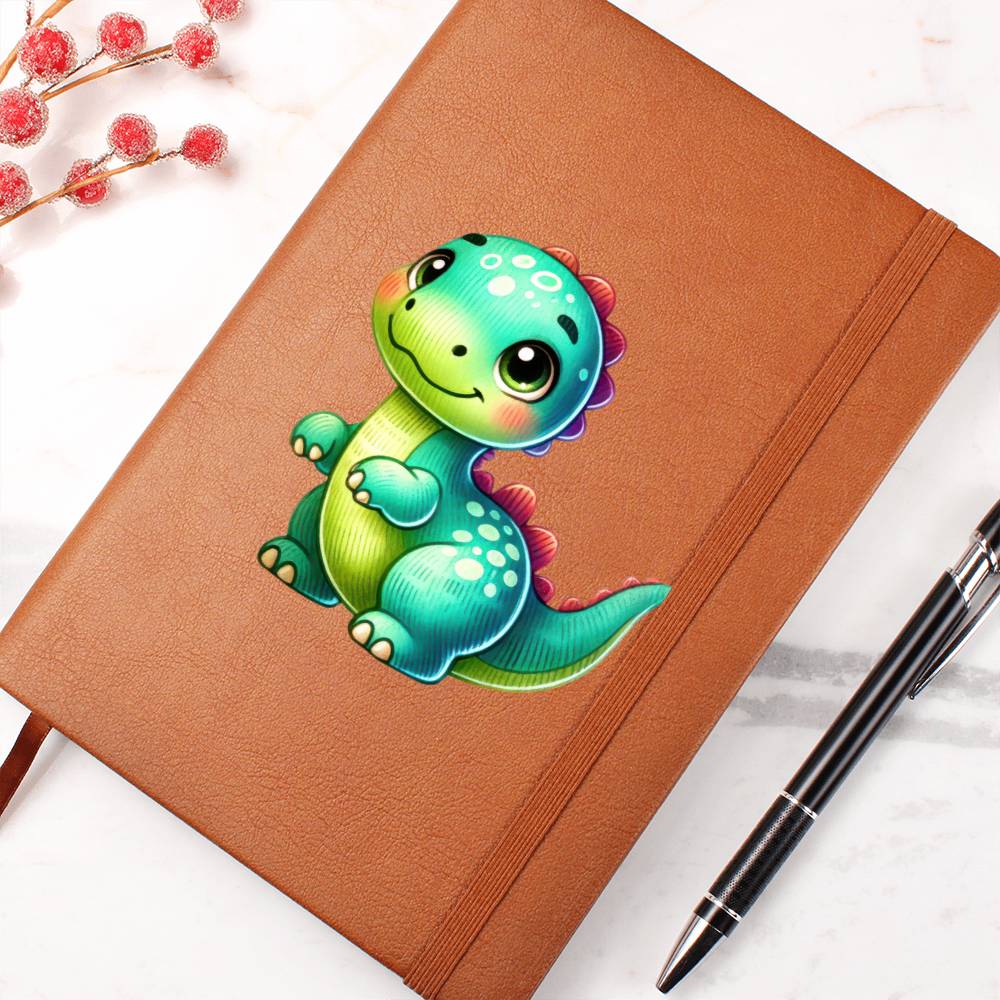 Colorful Baby Dinosaur 083 - Vegan Leather Journal