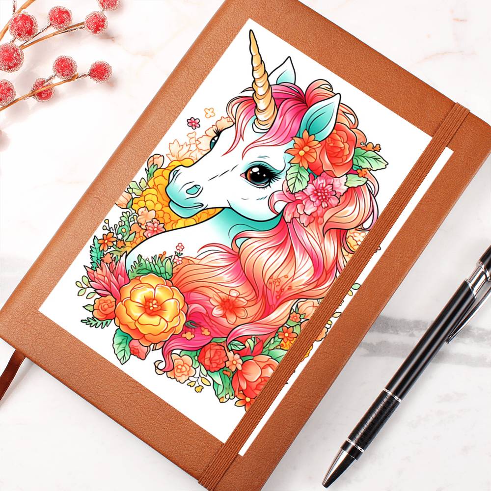 Cute Unicorn 087 - Vegan Leather Journal
