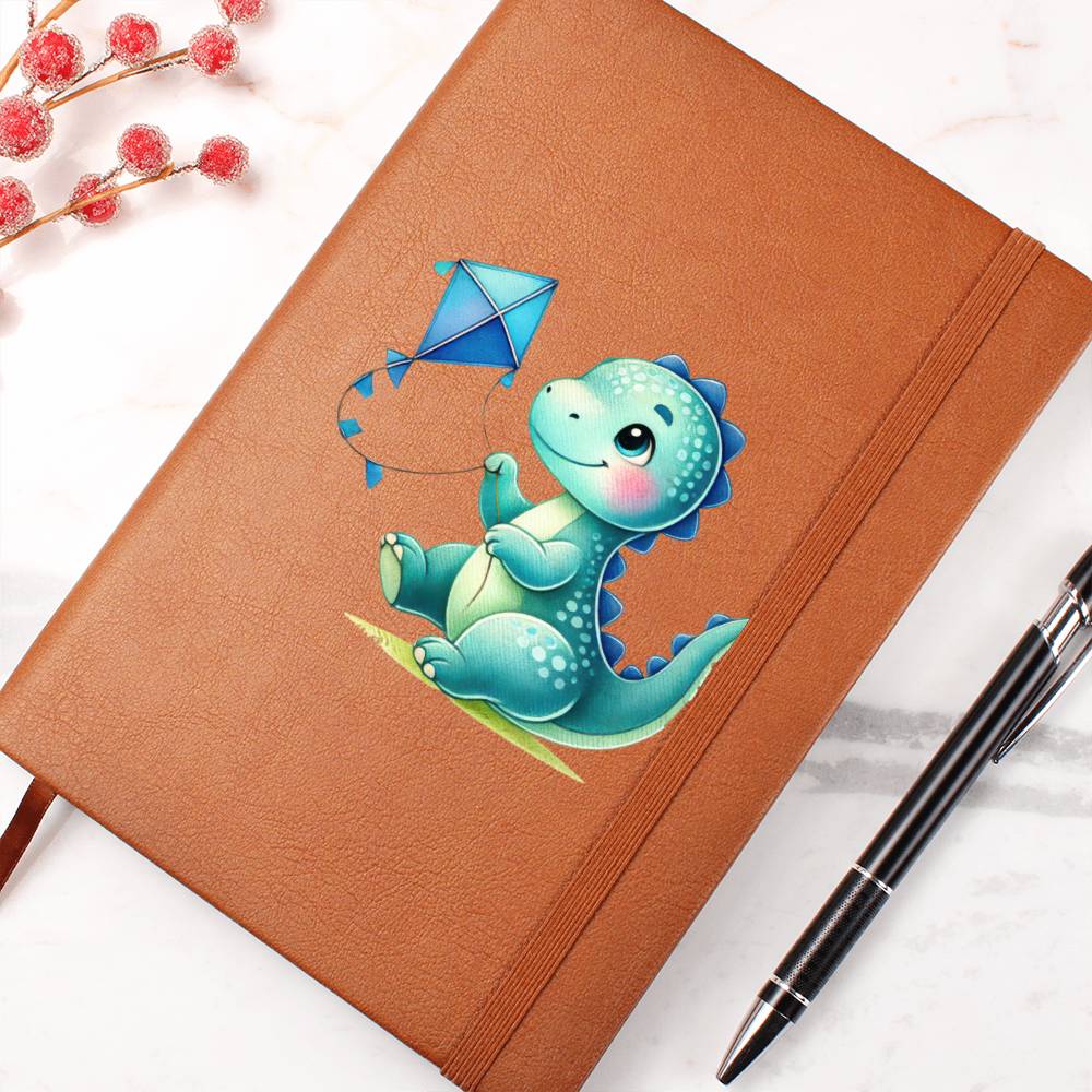 Colorful Baby Dinosaur 033 - Vegan Leather Journal