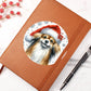 Christmas Dog - Tibetan Spaniel - Vegan Leather Journal