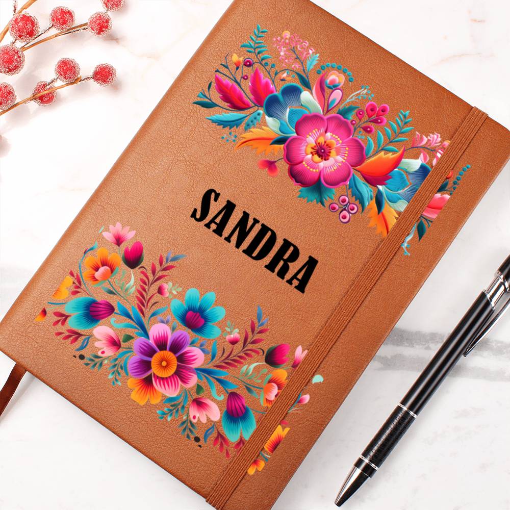 Sandra (Mexican Flowers 2) - Vegan Leather Journal