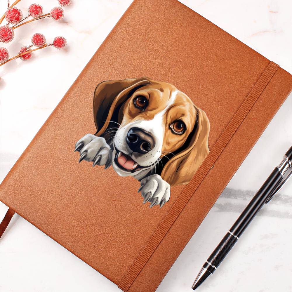 American Foxhound  Peeking - Vegan Leather Journal