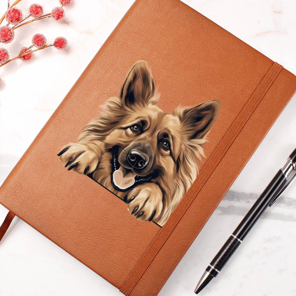 Belgian Tervuren  Peeking - Vegan Leather Journal