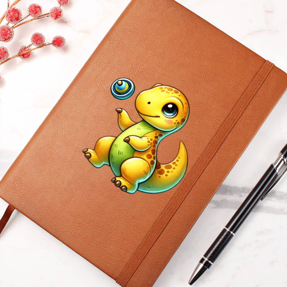 Colorful Baby Dinosaur 022 - Vegan Leather Journal